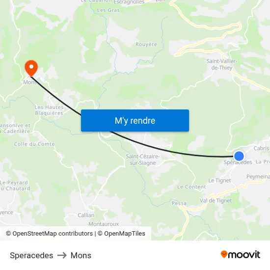 Speracedes to Mons map