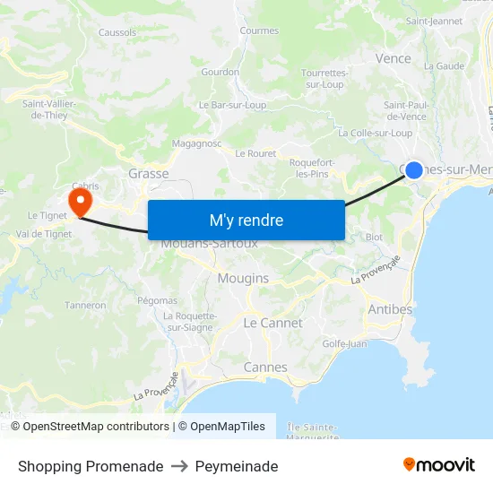 Shopping Promenade to Peymeinade map