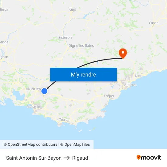 Saint-Antonin-Sur-Bayon to Rigaud map