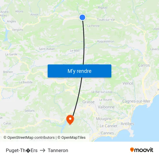 Puget-Th�Ers to Tanneron map