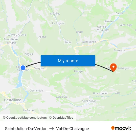 Saint-Julien-Du-Verdon to Val-De-Chalvagne map