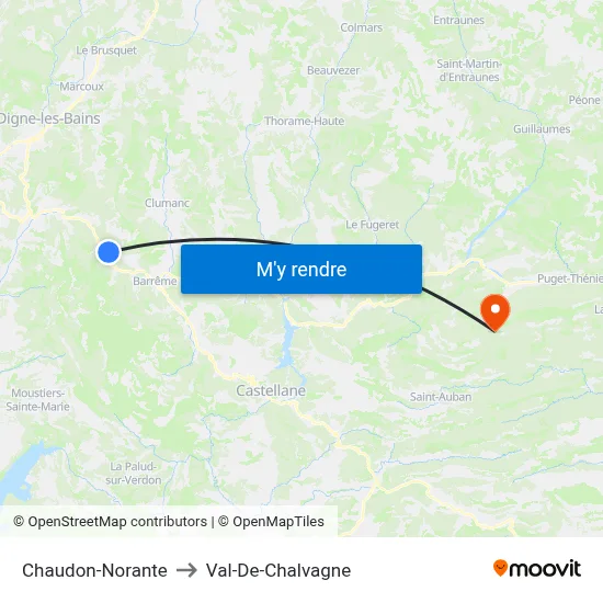 Chaudon-Norante to Val-De-Chalvagne map