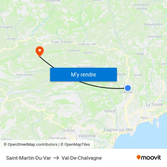 Saint-Martin-Du-Var to Val-De-Chalvagne map