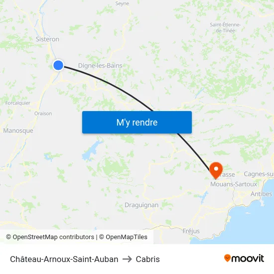 Château-Arnoux-Saint-Auban to Cabris map
