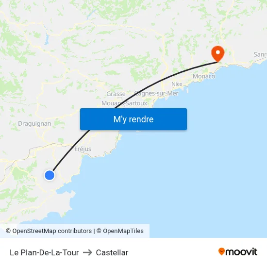 Le Plan-De-La-Tour to Castellar map