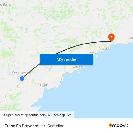 Trans-En-Provence to Castellar map