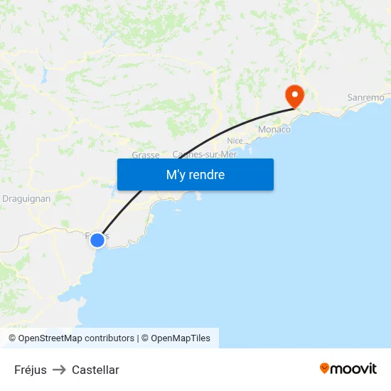 Fréjus to Castellar map