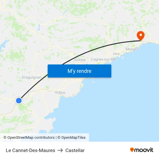 Le Cannet-Des-Maures to Castellar map