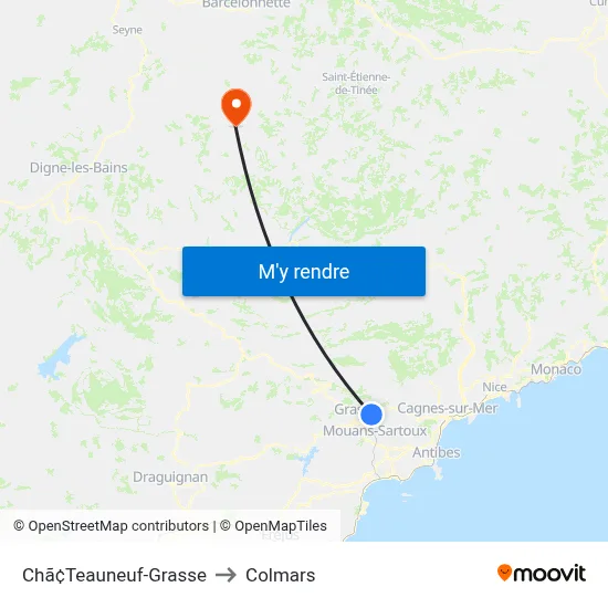 Chã¢Teauneuf-Grasse to Colmars map