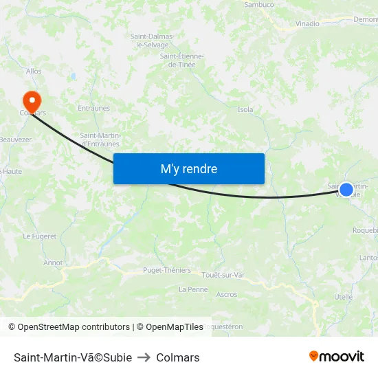 Saint-Martin-Vã©Subie to Colmars map