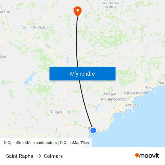 Saint-Rapha to Colmars map