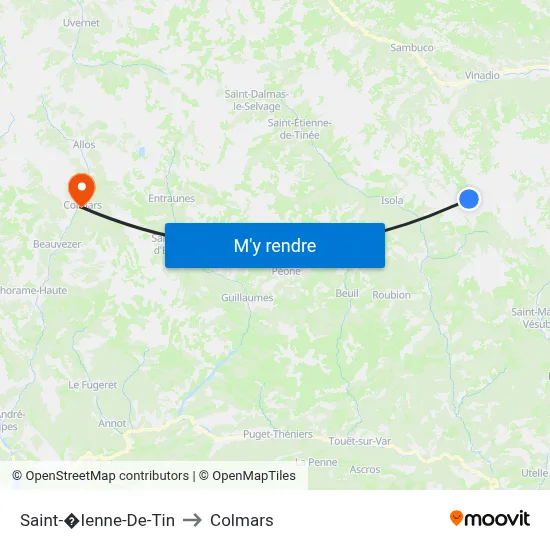 Saint-�Ienne-De-Tin to Colmars map