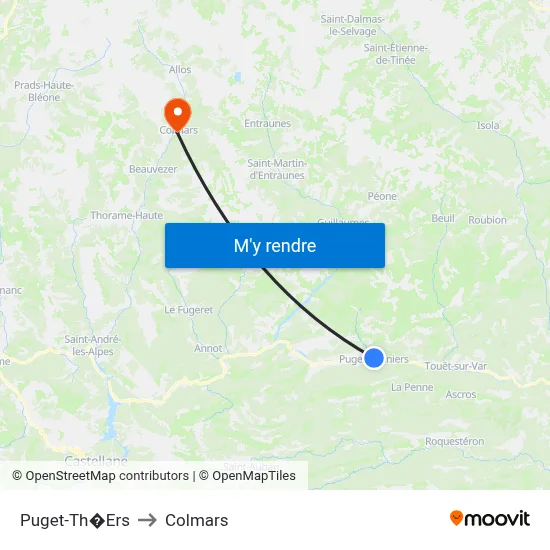 Puget-Th�Ers to Colmars map