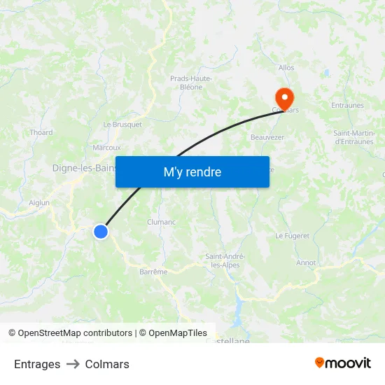 Entrages to Colmars map
