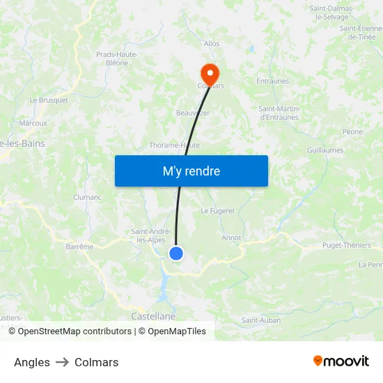 Angles to Colmars map