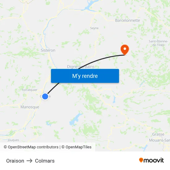 Oraison to Colmars map