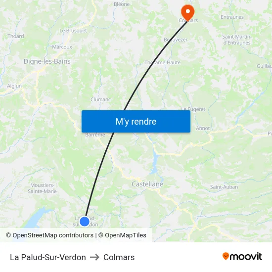 La Palud-Sur-Verdon to Colmars map