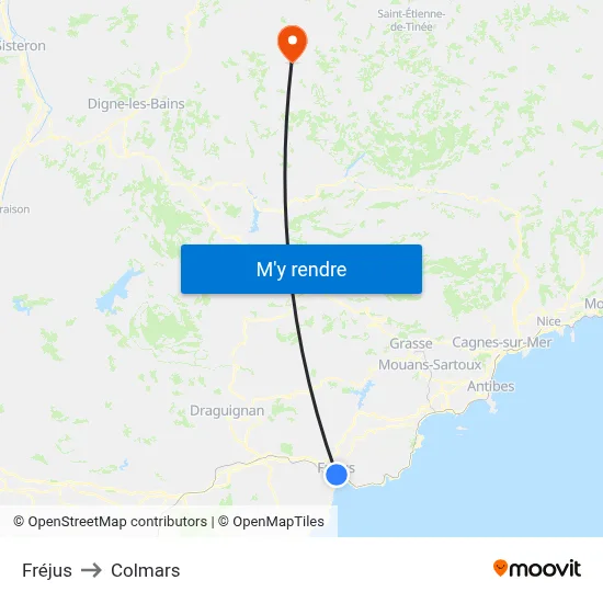 Fréjus to Colmars map