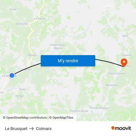 Le Brusquet to Colmars map