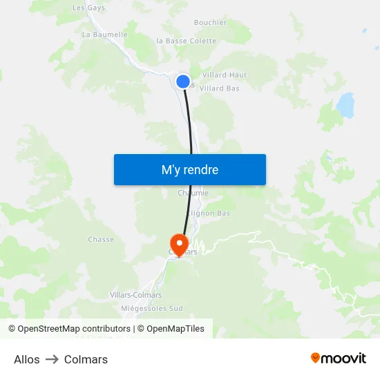Allos to Colmars map