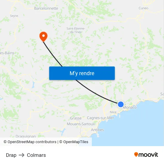 Drap to Colmars map