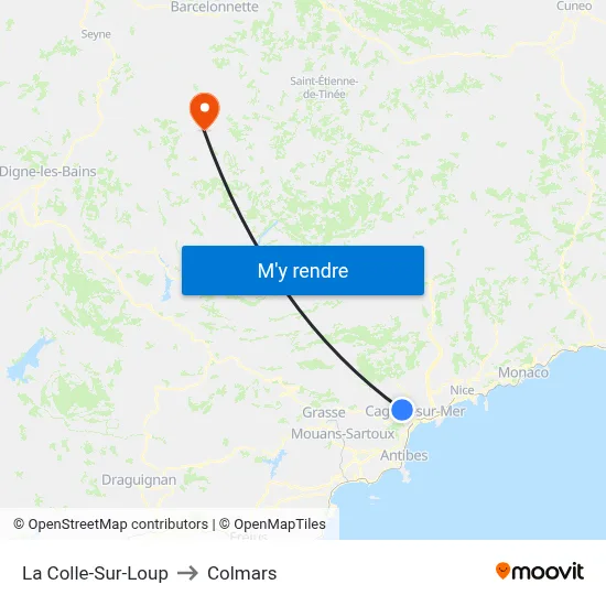 La Colle-Sur-Loup to Colmars map