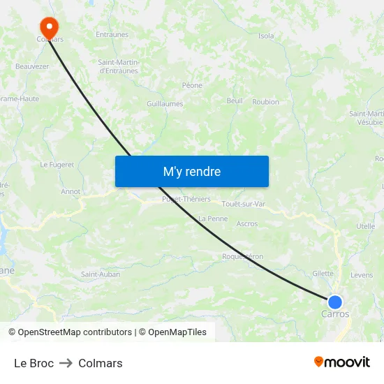 Le Broc to Colmars map