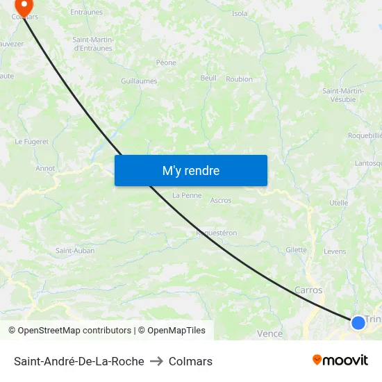 Saint-André-De-La-Roche to Colmars map