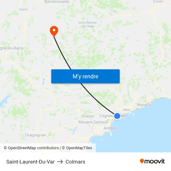 Saint-Laurent-Du-Var to Colmars map