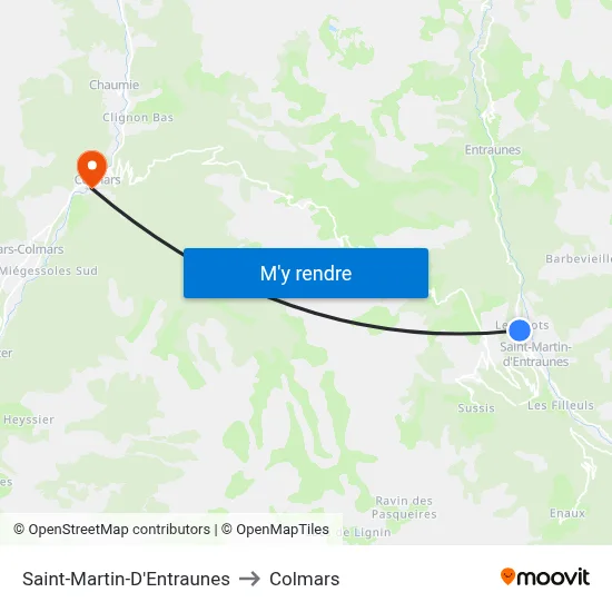 Saint-Martin-D'Entraunes to Colmars map