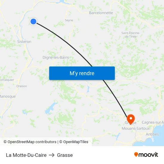 La Motte-Du-Caire to Grasse map