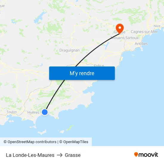La Londe-Les-Maures to Grasse map