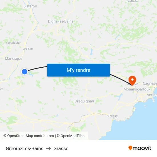 Gréoux-Les-Bains to Grasse map