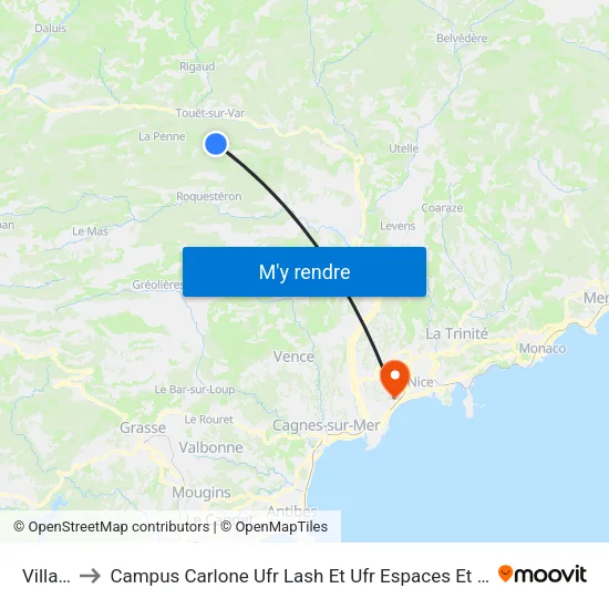 Village to Campus Carlone Ufr Lash Et Ufr Espaces Et Cultures map