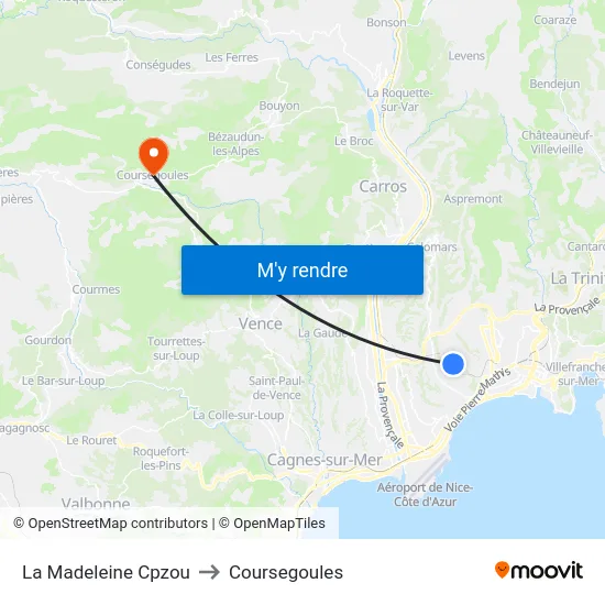 La Madeleine Cpzou to Coursegoules map