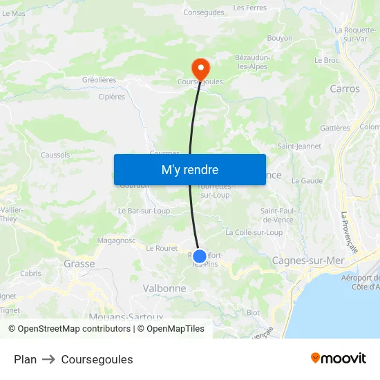 Plan to Coursegoules map