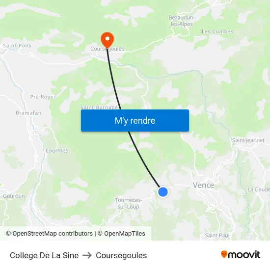 College De La Sine to Coursegoules map