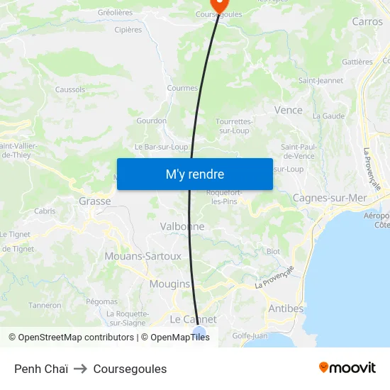 Penh Chaï to Coursegoules map