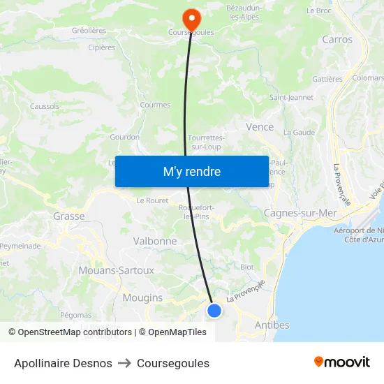 Apollinaire Desnos to Coursegoules map
