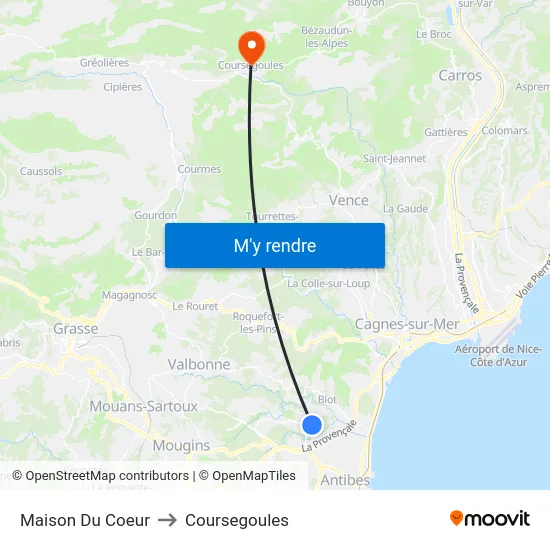 Maison Du Coeur to Coursegoules map