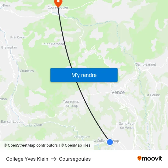 College Yves Klein to Coursegoules map
