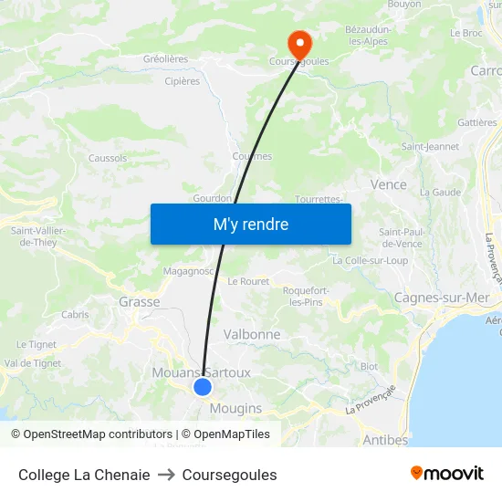 College La Chenaie to Coursegoules map