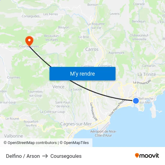 Delfino / Arson to Coursegoules map