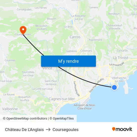Château De L'Anglais to Coursegoules map
