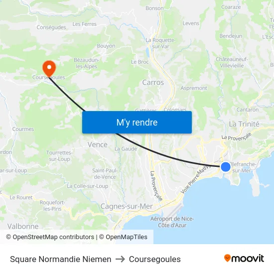 Square Normandie Niemen to Coursegoules map