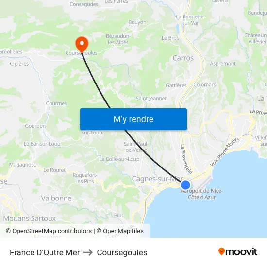 France D'Outre Mer to Coursegoules map