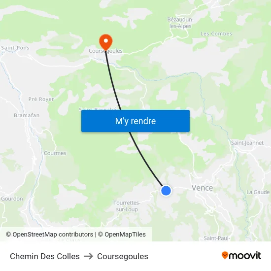 Chemin Des Colles to Coursegoules map