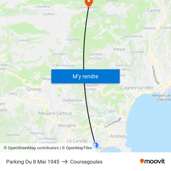 Parking Du 8 Mai 1945 to Coursegoules map