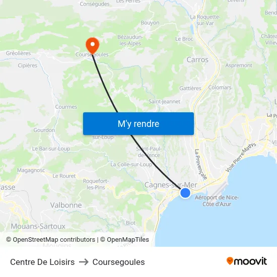 Centre De Loisirs to Coursegoules map
