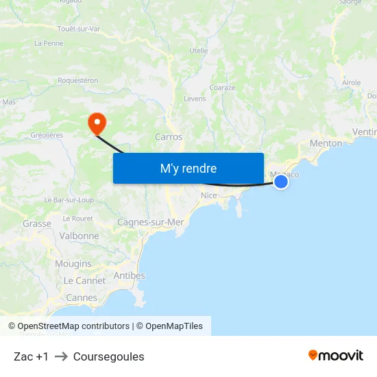 Zac +1 to Coursegoules map
